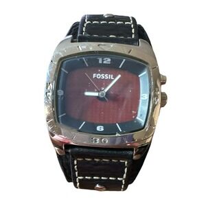 Fossil Kaleido AM-3696 Vintage Mens Watch w/ Color Changing Dial Black/Red Works